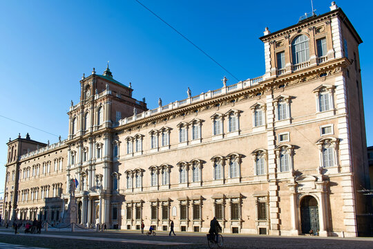 Modena - Italy, May 14, 2022: Ducal Palace of Modena (Palazzo Ducale) houses of the Italian Military Academy  (Accademia Militare Italiana)