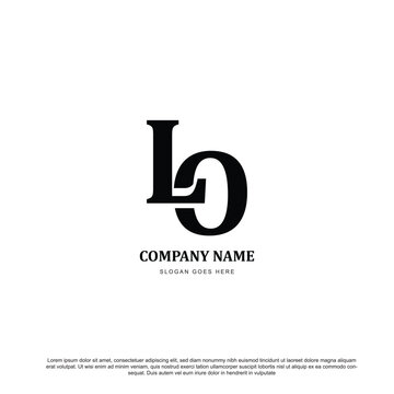 Creative Letter LO or LC logo design vector