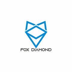 fox diamond shape simple geometric logo vector