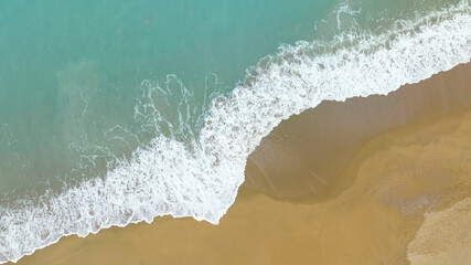 Aerial view with tropical paradise beach with sandy beaches background