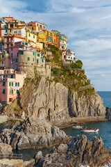 Fototapeta na wymiar Idyllic landscape of resort Village Manarola, Cinque Terre, Liguria, Italy