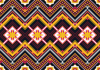 Ethnic abstract geometric flower pattern Design for background, carpet, clothing, wrapping, fabric, cover, textile