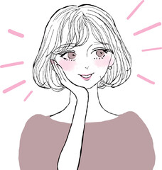 笑顔の女性のイラスト