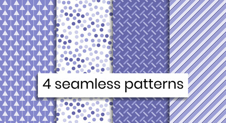 Set of seamless abstract patterns in very peri color