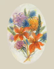 Rolgordijnen oil painting. flowers. illustration.  © Anna Ismagilova