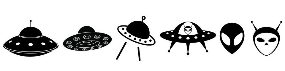 Ufo icon vector set. spaceship illustration sign collection. alien symbol.