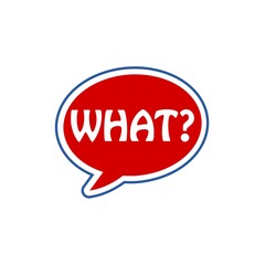The question What speech bubble icon isolated on white background