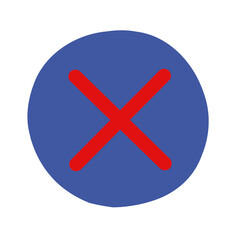 バツ（NG）のイラスト　枠付き