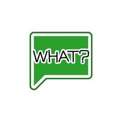 The question What speech bubble icon isolated on white background