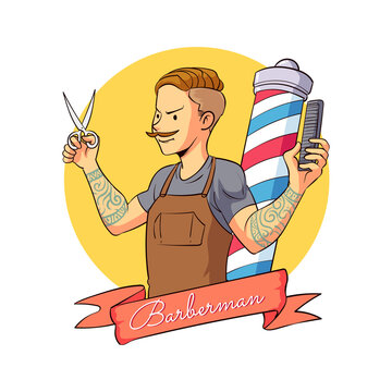 hand drawn a neat barberman