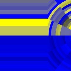 Yellow blue circular design, abstract background with rainbow