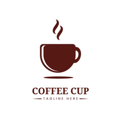 Vintage coffee cup logo. Simple cafe logo concept.