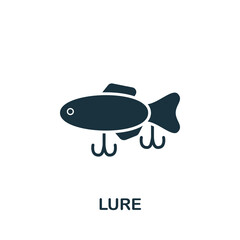 Lure icon. Monochrome simple Fishing icon for templates, web design and infographics