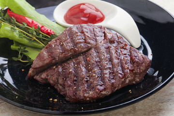 Grilled machete skirt beef steak