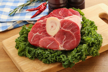 Raw ossobuco beef meat for cooking