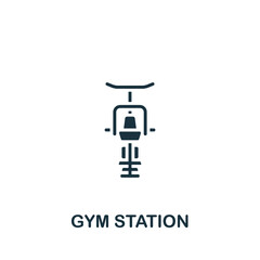 Gym Station icon. Monochrome simple Fitness icon for templates, web design and infographics
