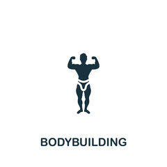 Bodybuilding icon. Monochrome simple Fitness icon for templates, web design and infographics