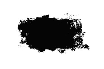 black stroke of paint isolated on white background