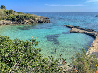Summer panorama of Mon Rêve beach in Taranto, Puglia, Italy