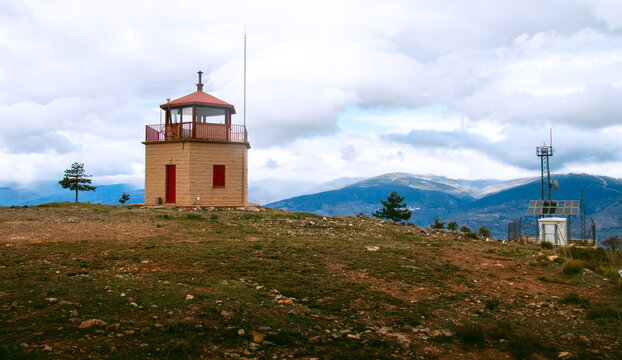 Watchtower on the mountaintop Laujar de Andarax, Spain - Powered by Adobe