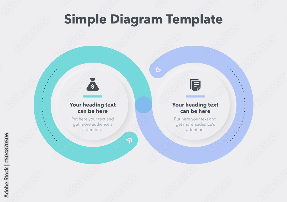 Leinwandbilder Modern business process diagram with 2 steps. Easy to use for your website or presentation.