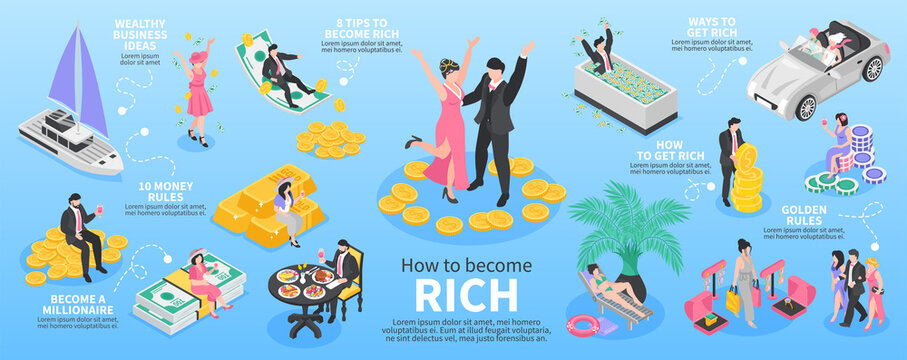 Rich People Isometric Infographics