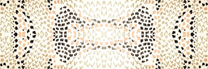 Yellow Exotic. Beige Graphic Snake Print. Pale