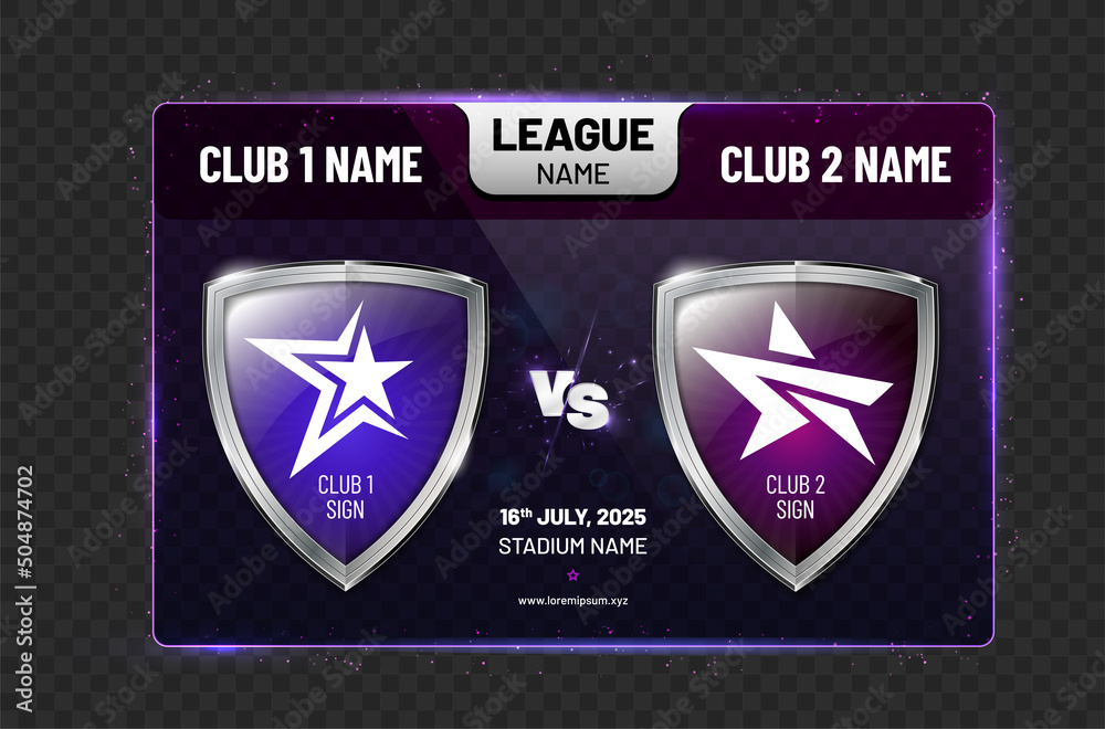 Wall mural glossy scoreboard background with place for text and signs