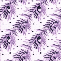 Seamless Fabric. Lavender Pattern Pheasant. Lilac
