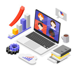 Business Training Isometric Composition