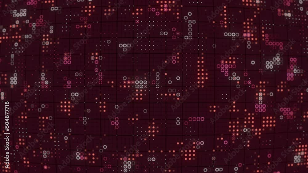 Fototapete Trendy background with digital pattern. 3d rendering loop animation HD