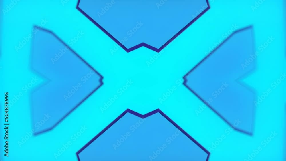 Poster Trendy 3d rendering kaleidoscopic pattern of geometric shapes loop animation HD