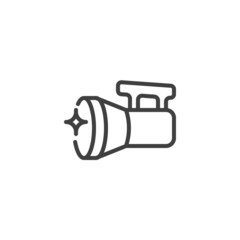 Flashlight, torch line icon