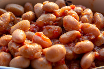 Close-up of kidney bean stew with sauce