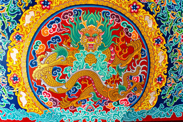 Nakhon Sawan, Thailand - March, 23, 2022 : Shrine Serpent king Chan Sen Is a Chinese style temple Created for people to worship gods.