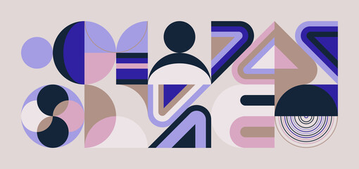 Scandi Art Made With Scandinavian Inspired Graphics Using Abstract Vector Geometric Shapes © bloomicon