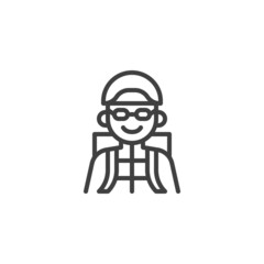Hiker person line icon