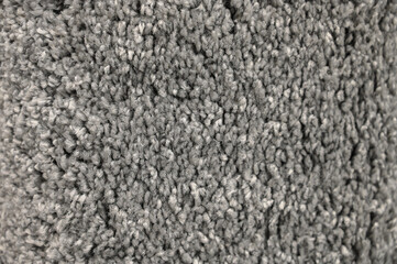 Gray shag carpet. Long pile carpet texture.