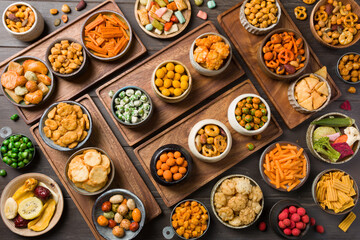 Mix de crackers. Mélange varié de crackers