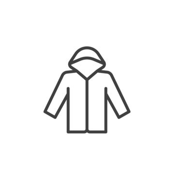 recommend clip art: Raincoat line icon