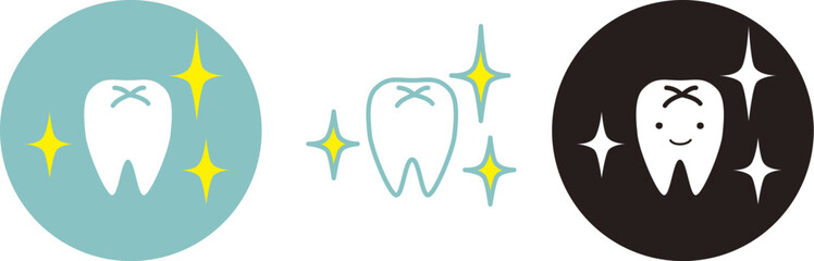 輝く歯のアイコン