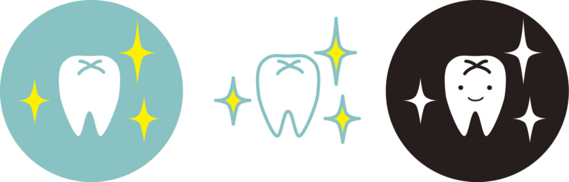 輝く歯のアイコン