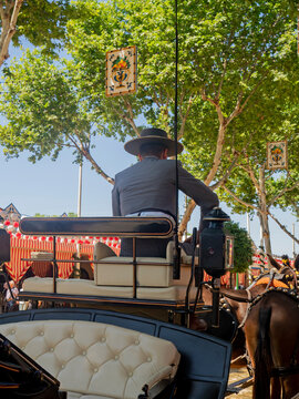 Cochero sentado en la feria / Coachman sitting at the fair