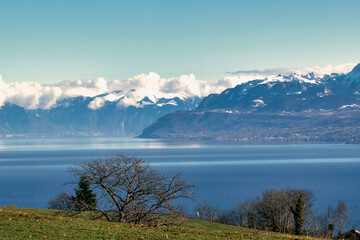 les alpes depuis le jura vaudois