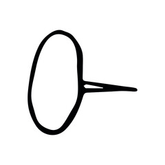 Vector pushpin clipart. Hand drawn office supplies illustration. For print, web, design, decor, logo.