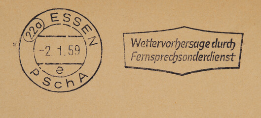 post letter mail brief slogan werbung papier paper essen vintage retro old alt 1959...