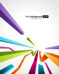 Multicolored isometric lines dynamic flow geometric poster background template with place for text vector illustration. Colorful angled stripes abstract creative optical effect futuristic wave design