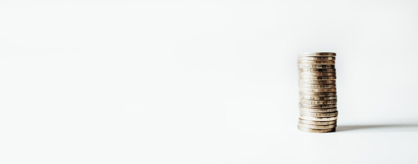 Coins placed in a column