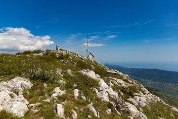 Fototapeta premium Antenna at the top of the mountain