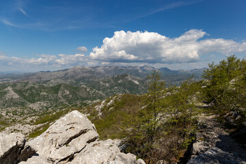 Mountain landscape. Balkan mountains on the Adriatic coast.